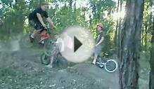fat kid crashes bmx bike