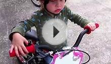 6 and 2 Yr Old Kids Practicing on BMX Race Bikes - 2