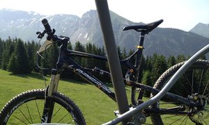 Bike Blog : downhill hill cycling : Peter Walker's borrow cycle mounted on a seat lift