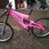 Pink downhill bike