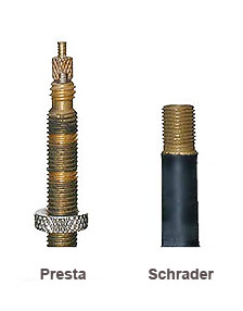 Presta and Schrader valves