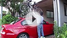 BMW bicycle lift. Mount the bicycle.