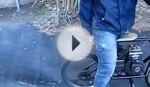 Minibike built with BMX frame - burnout!