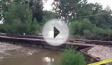 Railroad tracks over bike path